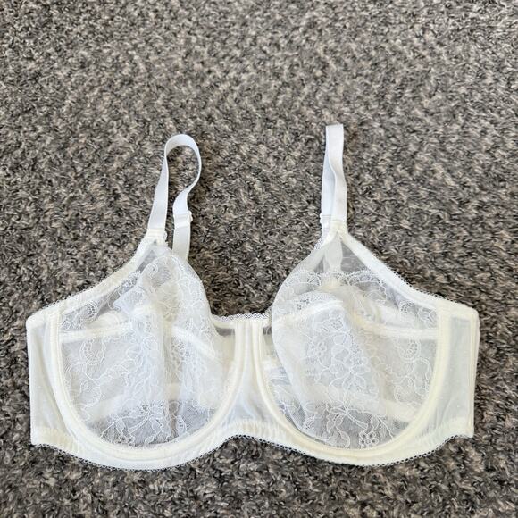 Wacoal 855186 Retro Chic Full Figure Bra Size 40C White MISSING FRONT BOW New - Picture 1 of 4